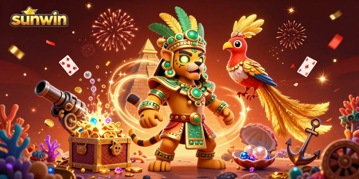 Experience thrilling action at Sunwin with vibrant games and rich colors in an exciting casino scene.