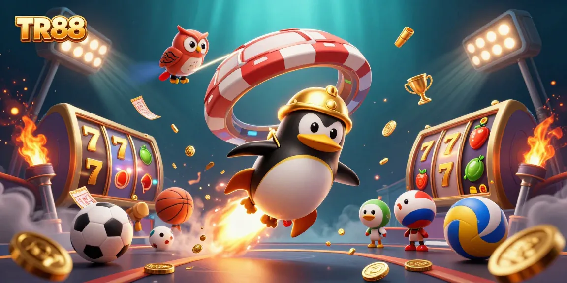 Engage with TR88’s thrilling gameplay as the golden penguin rockets toward a casino space station.
